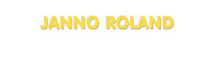 Der Vorname Janno Roland